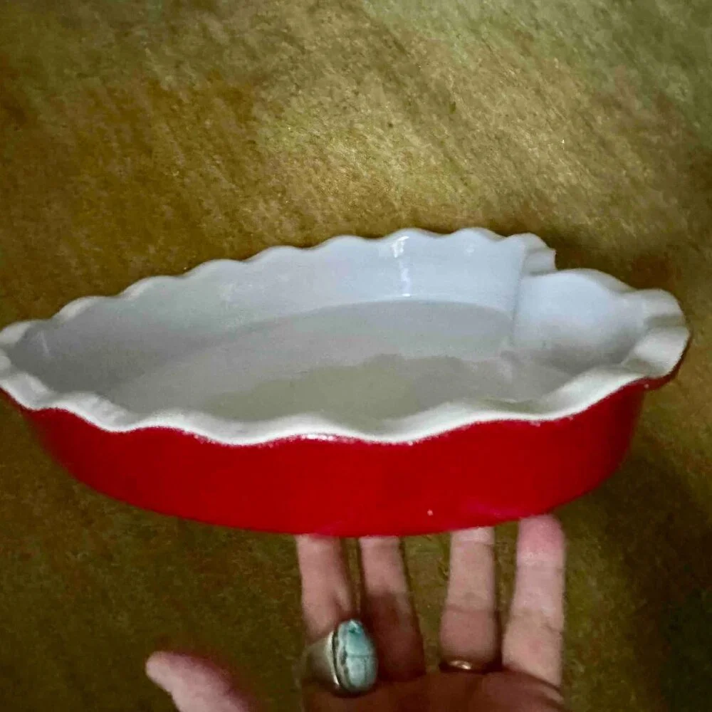 Emile Henry Large Red Heart Baking Dish Ovenproof High Heat Ceramic
